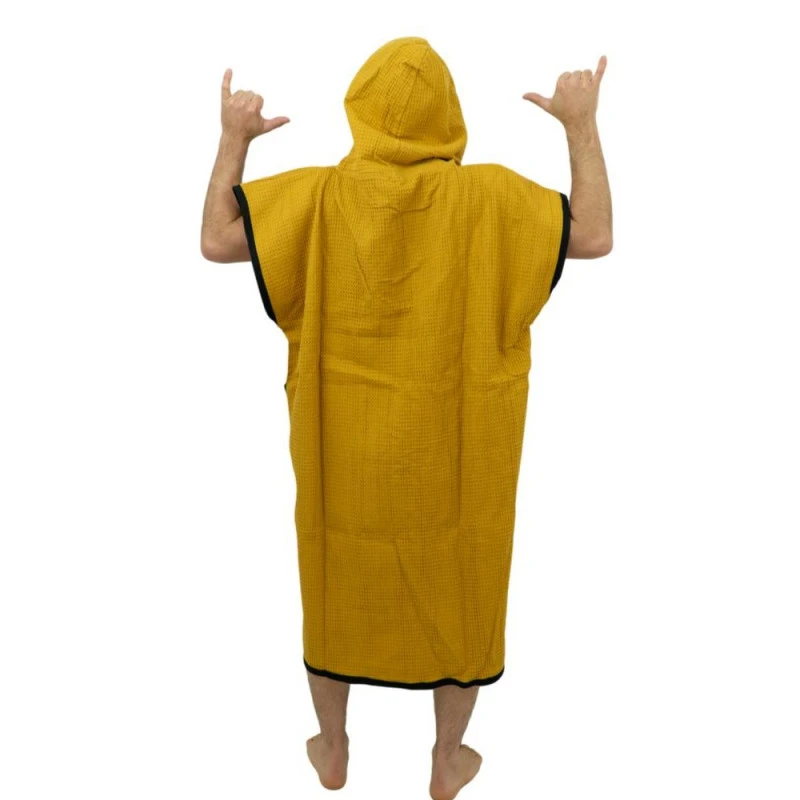All-In PONCHO ALL IN LIGHT WAFFLE JAUNE/NOIR 5 All-In PONCHO ALL IN LIGHT WAFFLE JAUNE/NOIR – Image 3